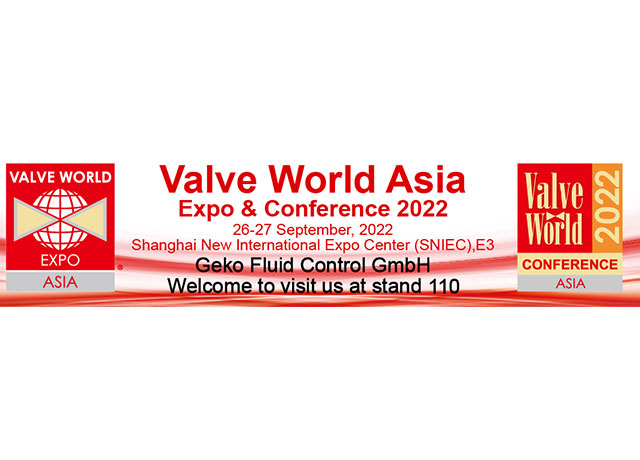 A Geko Fluid Control GmbH estará presente na Valve World Expo Asia.
