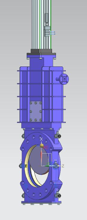 Válvulas de guilhotina especiais para silos com orifício de ventilação, raspador e formato cônico.