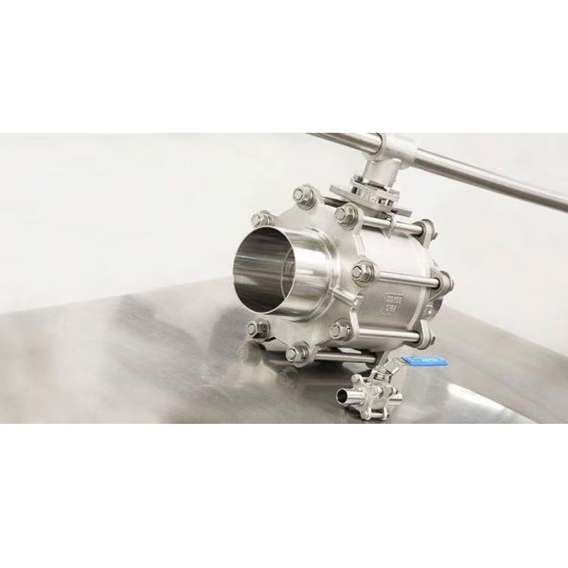 Hygienic full-bore ball valve for food, beverage, and pharmaceutical applications